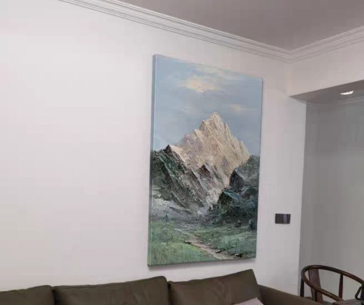 手繪油畫細緻立體厚油靠山風水畫設計師推薦買畫首選 手繪油畫細緻立體厚油靠山風水畫設計師推薦買畫首選