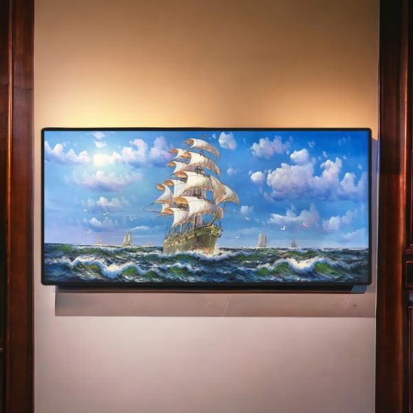 手繪油畫大船入港滿載而歸裝飾畫藝術掛畫設計師最愛 手繪油畫大船入港滿載而歸裝飾畫藝術掛畫設計師最愛