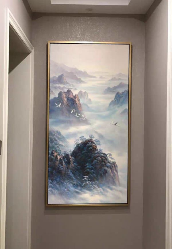 手繪油畫中式靠山貴人相助辦公室客廳風水畫命理老師推薦款掛畫 手繪油畫中式靠山貴人相助辦公室客廳風水畫命理老師推薦款掛畫