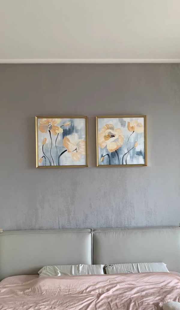 雙拼手繪油畫優雅花卉裝飾畫藝術掛畫送禮自用大方 雙拼手繪油畫優雅花卉裝飾畫藝術掛畫送禮自用大方