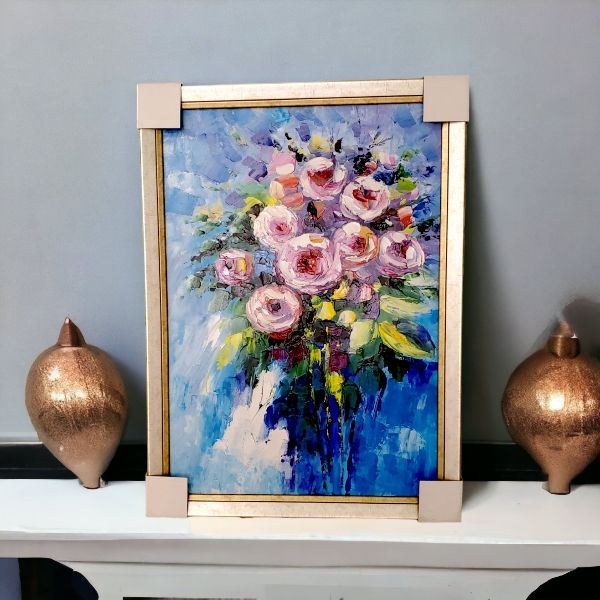 手繪油畫厚油肌理花卉客廳玄關沙發牆掛畫裝飾畫 