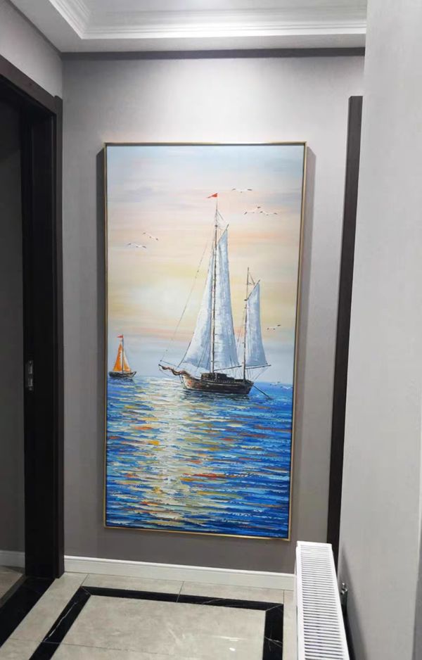 手繪油畫一帆風順滿載而歸客廳玄關裝飾畫藝術掛畫買畫首選 手繪油畫一帆風順滿載而歸客廳玄關裝飾畫藝術掛畫買畫首選