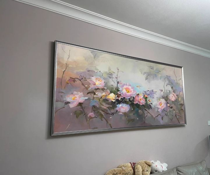 手繪油畫現代抽象牡丹花高檔細緻裝飾畫藝術掛畫沙發牆 手繪油畫現代抽象牡丹花高檔細緻裝飾畫藝術掛畫沙發牆