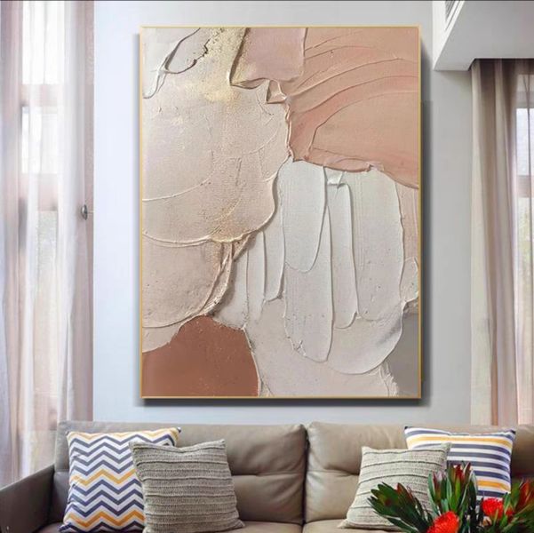 手繪油畫奶油宅簡約抽象厚油立體肌理無框畫落地畫設計師最愛 手繪油畫奶油宅極簡抽象無框畫落地畫設計師最愛