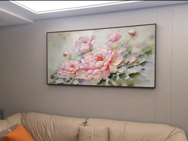 手繪油畫歐式牡丹花立體肌理裝飾畫藝術掛畫送禮自用 手繪油畫歐式牡丹花立體肌理裝飾畫藝術掛畫送禮自用