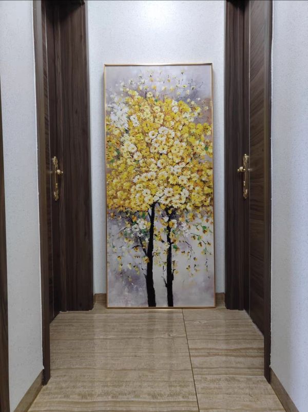 手繪油畫黃金金錢樹客廳玄關藝術掛畫買畫首選 手繪油畫黃金金錢樹客廳玄關藝術掛畫買畫首選