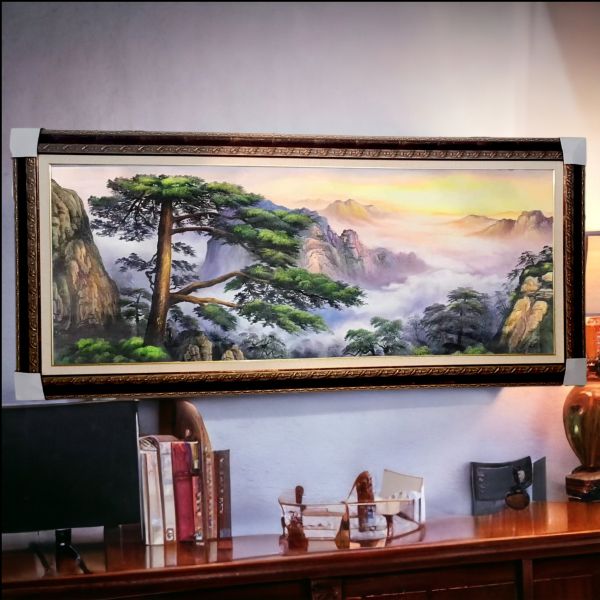 手繪油畫招財迎客松靠山無水風水掛畫風水師推薦辦公室營業場所買畫首選四十年實體店面經營購買有保障最安心 手繪油畫招財迎客松靠山無水風水掛畫風水師推薦辦公室營業場所買畫首選四十年實體店面經營購買有保障最安心