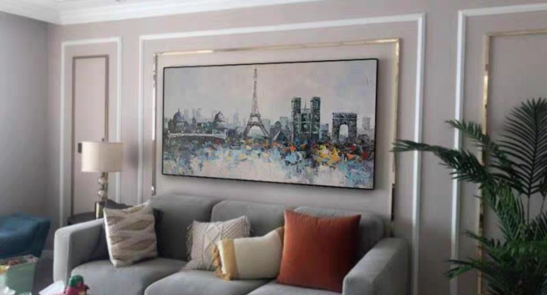 手繪油畫現代時尚巴黎鐵塔裝飾畫藝術掛畫設計師推薦 手繪油畫現代時尚巴黎鐵塔裝飾畫藝術掛畫設計師推薦