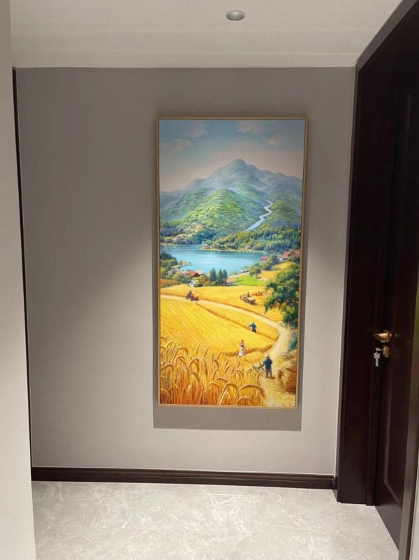 手繪油畫高訂歐式黃金豐收聚財客廳玄關裝飾掛畫送禮自用新麗畫廊買畫首選 掛畫, 油畫, 開運招財, 客廳掛畫, 招財, 開運, 風水畫, 山水畫, 豐收畫,新麗畫廊,買畫