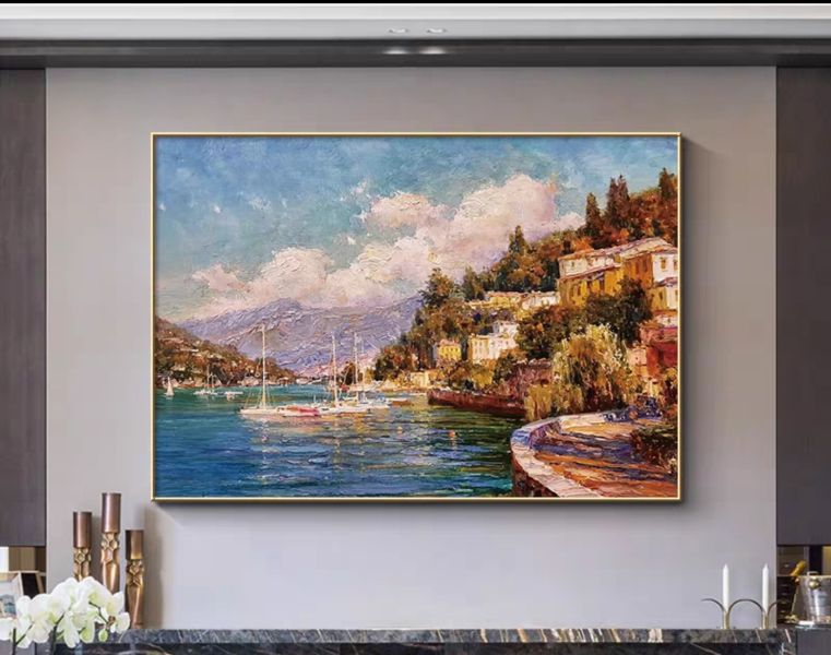 手繪油畫高訂款歐式風景地中海裝飾畫藝術掛畫送禮自用 手繪油畫高訂款歐式風景地中海裝飾畫藝術掛畫送禮自用