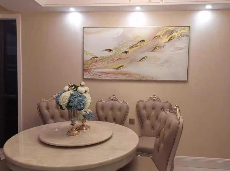 手繪油畫金箔抽象現代唯美九如魚裝飾畫藝術掛畫設計師推薦 手繪油畫金箔抽象現代唯美九如魚裝飾畫藝術掛畫設計師推薦