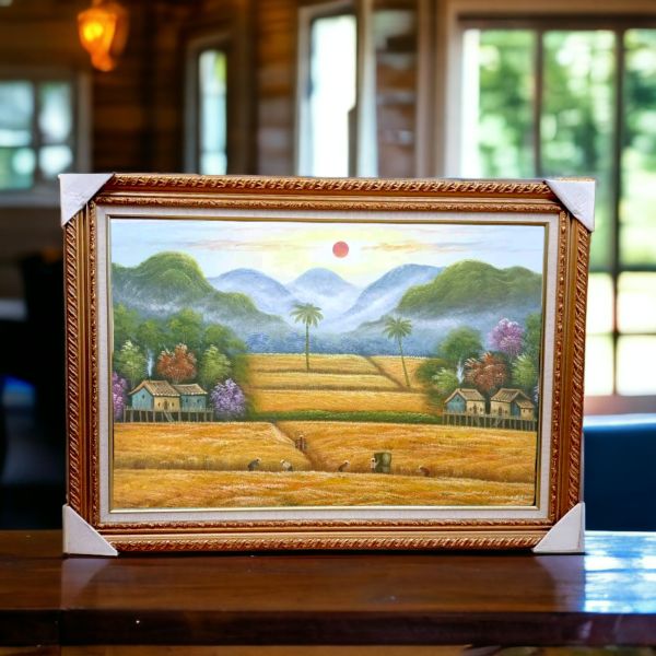 手繪油畫五穀豐收黃金稻穗滿載風水師推薦掛畫買畫首選 手繪油畫五穀豐收黃金稻穗滿載風水師推薦掛畫買畫首選