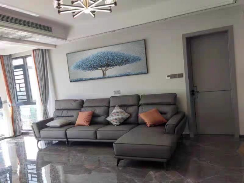 手繪油畫時尚莫蘭迪藍大樹裝飾畫沙發牆客廳藝術掛畫 手繪油畫時尚莫蘭迪藍大樹裝飾畫沙發牆客廳藝術掛畫