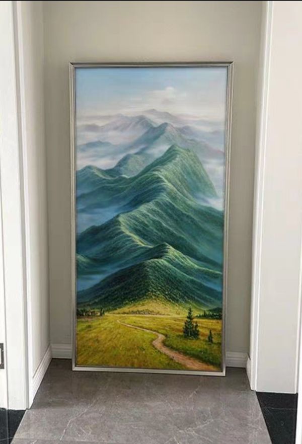 手繪油畫現代旺運靠山貴人相助風水師推薦掛畫財位必備 手繪油畫現代旺運靠山貴人相助風水師推薦掛畫財位必備