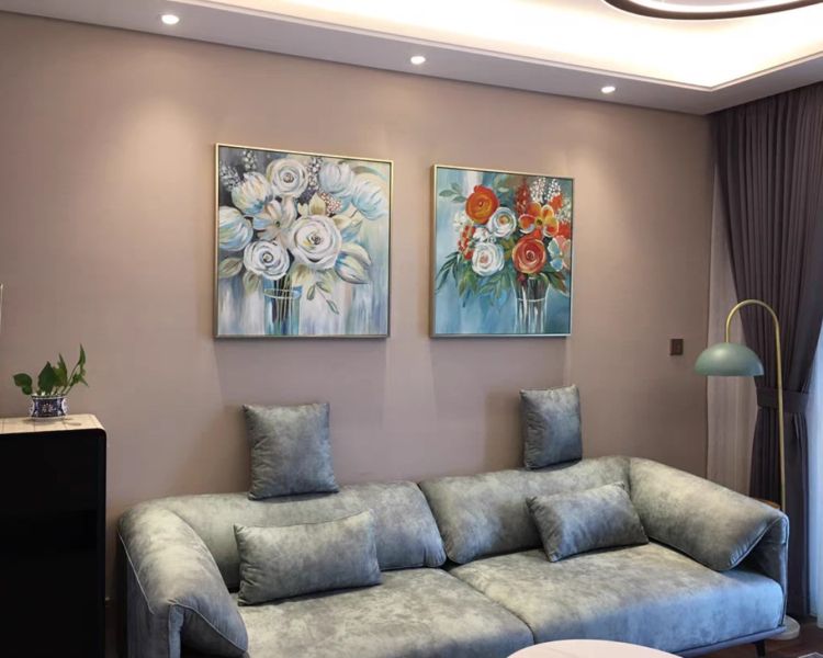 手繪油畫典雅氣息花卉客廳玄關裝飾畫藝術掛畫送禮自用 手繪油畫典雅氣息花卉客廳玄關裝飾畫藝術掛畫送禮自用