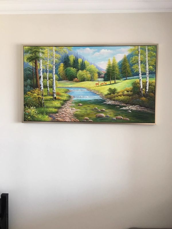 手繪油畫歐式風景青山綠水裝飾畫客廳沙發牆藝術掛畫 手繪油畫歐式風景青山綠水裝飾畫客廳沙發牆藝術掛畫