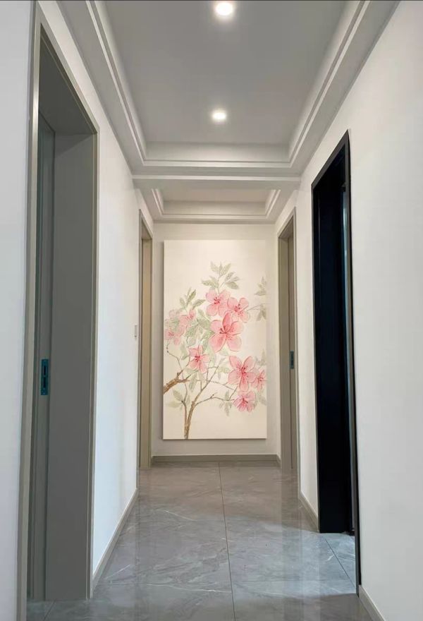 手繪油畫現代奶油色調玉桃紅花裝飾畫設計師最愛首選 手繪油畫現代奶油色調玉桃紅花裝飾畫設計師最愛首選