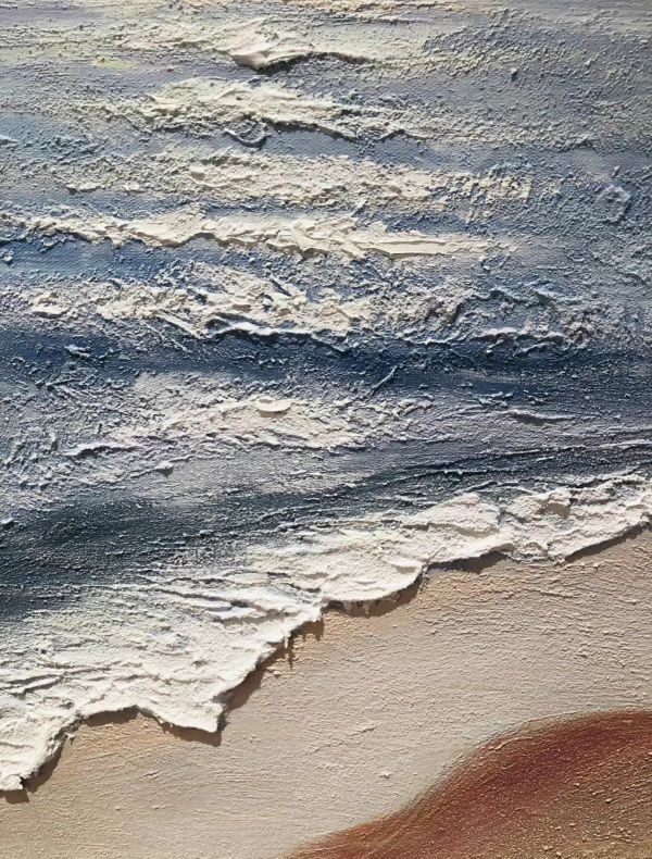 手繪油畫渲染粉底海上風光立體肌理裝飾畫玄關客廳買畫首選 手繪油畫渲染粉底海上風光厚油立體裝飾畫玄關客廳買畫首選