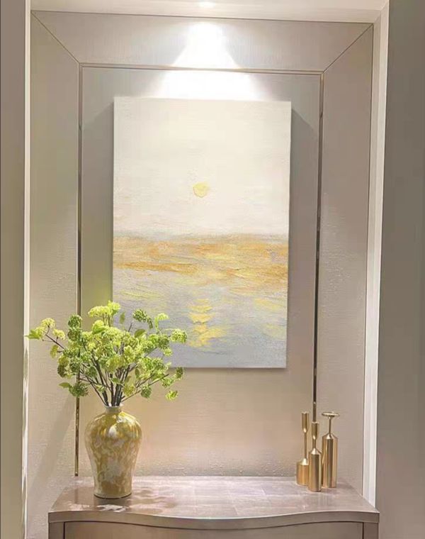 手繪油畫無印風海上晨曦裝飾畫木質宅裝潢必備送禮自用 手繪油畫無印風海上晨曦裝飾畫木質宅裝潢必備送禮自用