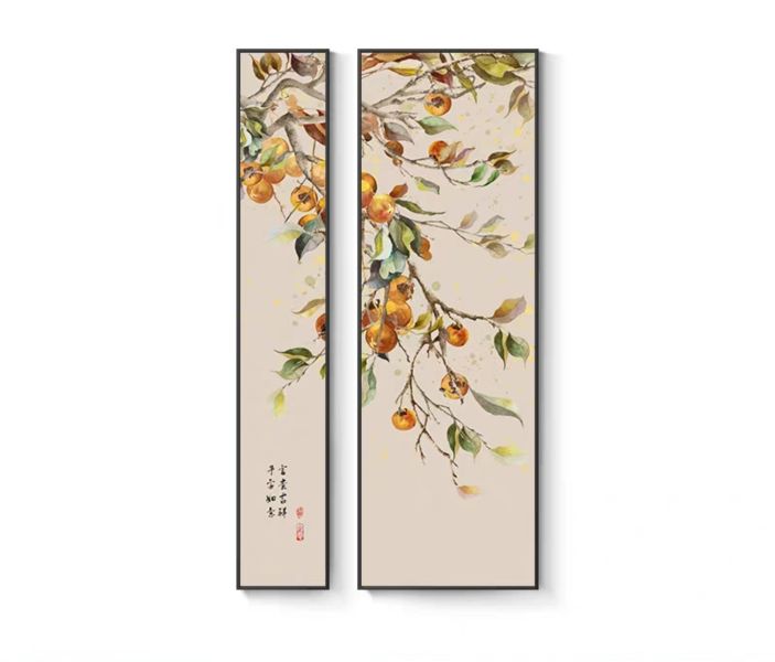 獨家雙拼手繪油畫富貴吉祥事事如意柿子吉祥裝飾畫玄關掛畫送禮自用 獨家雙拼手繪油畫富貴吉祥事事如意柿子吉祥裝飾畫玄關掛畫送禮自用