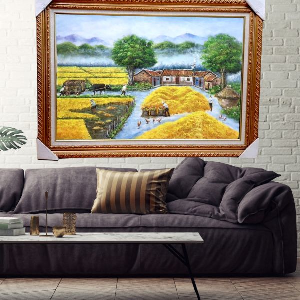 手繪油畫高訂款招財黃金大豐收風水畫買畫首選送禮自用 手繪油畫高訂款招財黃金大豐收風水畫買畫首選送禮自用