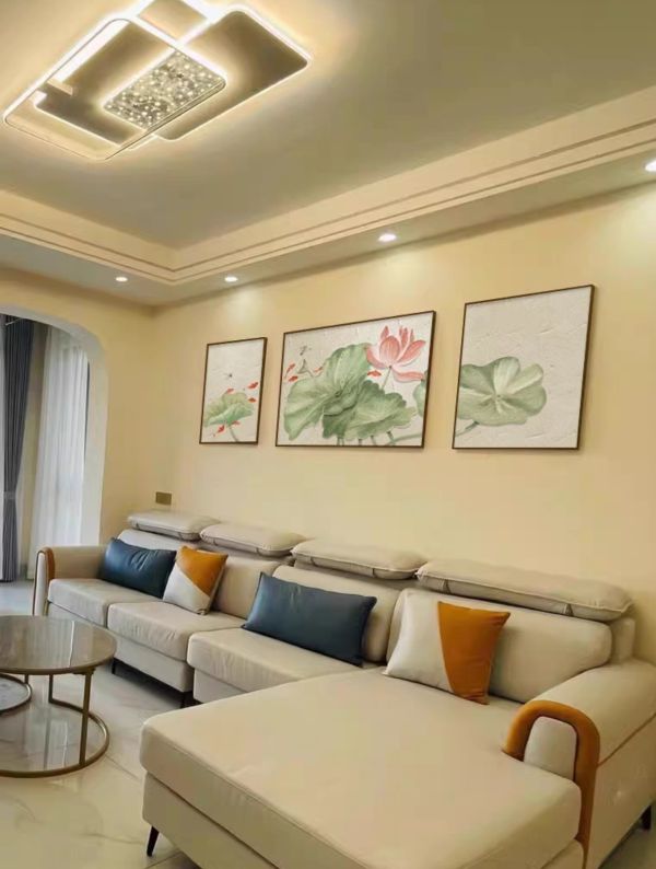 三拼手繪油畫新中式富貴有餘九如魚裝飾畫藝術掛畫 三拼手繪油畫新中式富貴有餘九如魚裝飾畫藝術掛畫