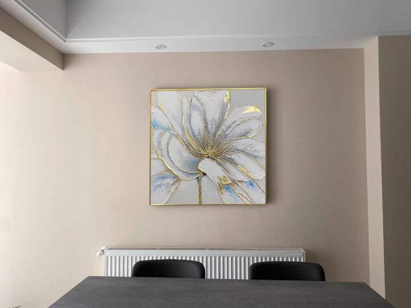 手繪油畫現代立體厚油《一枝獨秀》客廳餐廳臥室掛畫現代裝潢設計師最愛首選送禮自用 開運畫, 畫作, 金箔畫, 藝術畫,金箔油畫,現代油畫,掛畫,畫廊,買畫,桃園買畫,台北買畫,台北畫廊,新麗畫廊