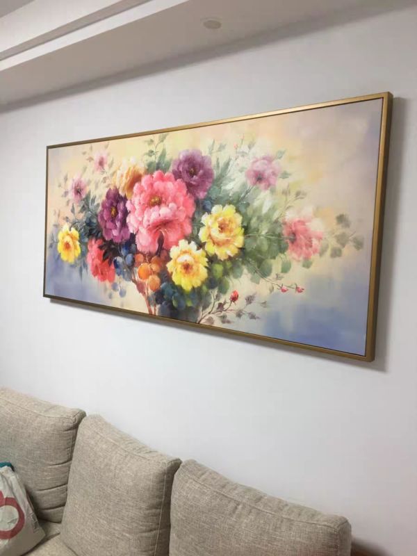 手繪油畫歐式五行牡丹花風水師推薦裝飾畫藝術掛畫買畫首選 手繪油畫五行牡丹花風水師推薦裝飾畫藝術掛畫買畫首選