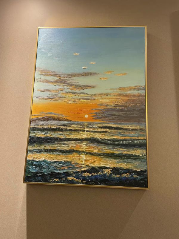 手繪油畫海上風光美景裝飾畫藝術掛畫客廳沙發牆玄關買畫首選送禮自用 手繪油畫海上風光美景裝飾畫藝術掛畫客廳沙發牆玄關買畫首選送禮自用