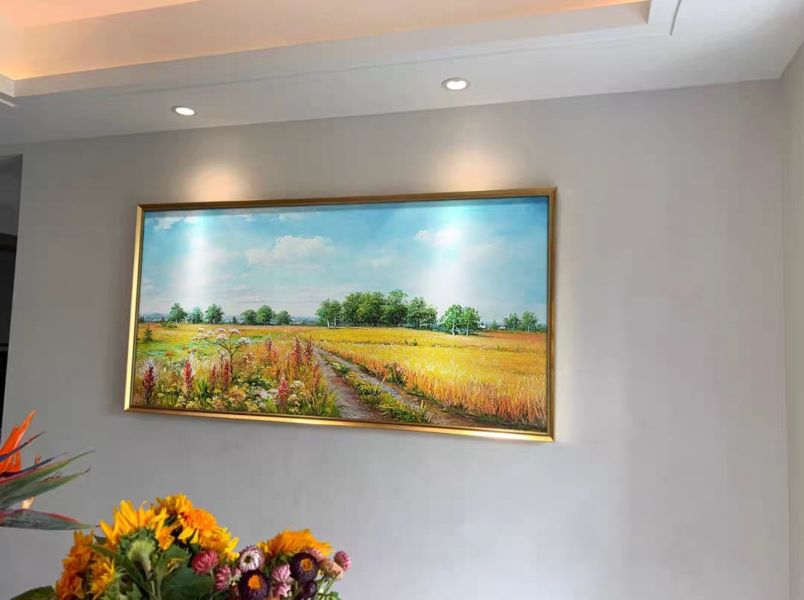 手繪油畫高訂黃金稻穗風景藝術掛畫買畫首選送禮自用客廳沙發牆設計師推薦 手繪油畫美式黃金稻穗風景裝飾畫買畫首選送禮自用