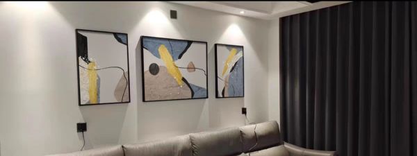 三拼手繪油畫現代抽象設計款沙發牆買畫首選裝飾畫掛畫 三拼手繪油畫現代抽象設計款沙發牆買畫首選裝飾畫掛畫