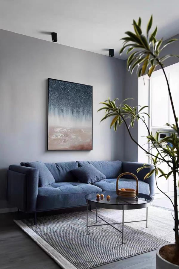 手繪油畫深藍星空熠熠設計現代裝潢必備裝飾畫掛畫 手繪油畫深藍星空熠熠設計現代裝潢必備裝飾畫