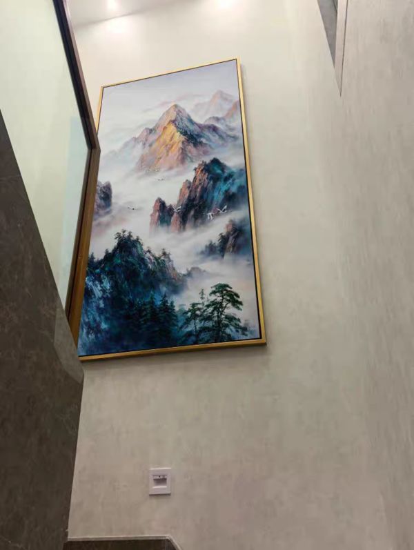 手繪油畫高訂款靠山貴人相助辦公室財位掛畫送禮自用買畫首選四十年畫廊老店經營品質保證 山景畫, 黃金畫, 招財黃金, 靠山畫, 客廳畫, 圓型畫, 風水 畫, 開運掛畫, 買畫