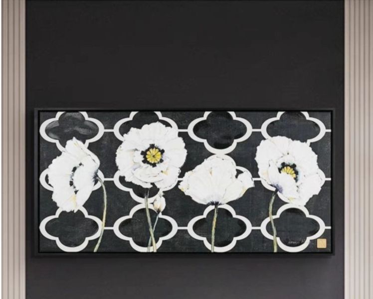 手繪油畫香奈兒風格黑白現代藝術時髦裝飾畫掛畫設計師推薦買畫首選 手繪油畫香奈兒風時髦現代藝術裝飾畫掛畫設計師推薦買畫首選