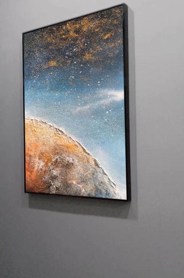 手繪油畫繁星點點浩瀚星球立體裝飾畫送禮自用買畫首選 手繪油畫繁星點點星球浩瀚無垠裝飾畫送禮自用買畫首選