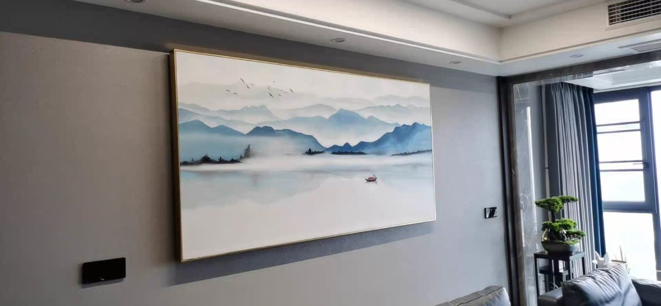 手繪油畫淡雅現代山水油畫裝飾畫藝術掛畫客廳沙發牆首選 手繪油畫淡雅現代山水油畫裝飾畫藝術掛畫客廳沙發牆首選
