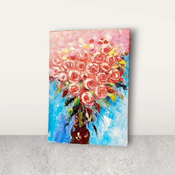 手繪油畫厚油肌理花卉客廳玄關沙發牆掛畫裝飾畫 