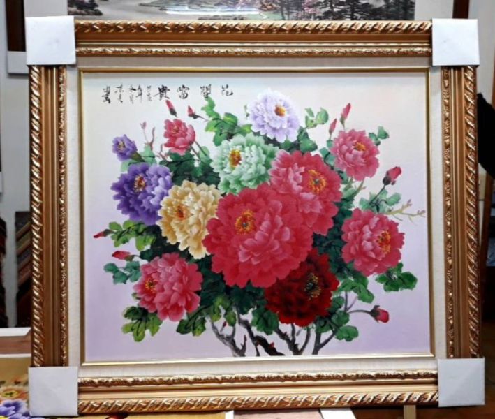 手繪油畫花開富貴五行牡丹花客廳玄關裝飾掛畫長期配合畫師批發價 手繪油畫花開富貴五行牡丹花客廳玄關裝飾掛畫長期配合畫師批發價