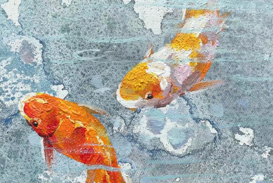 手繪油畫現代九如魚抽象風格裝飾畫藝術掛畫買畫首選 手繪油畫現代九如魚抽象風格裝飾畫藝術掛畫買畫首選