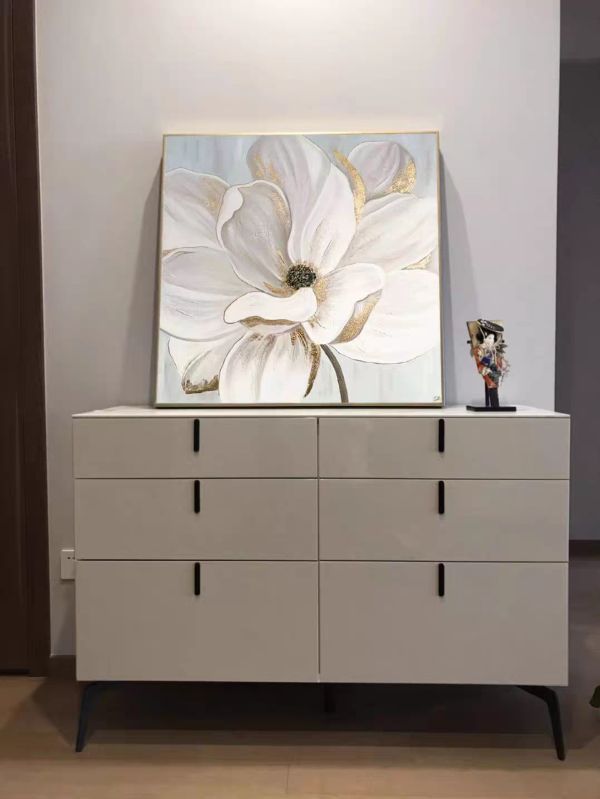 手繪油畫淡雅白花藝術掛畫｜輕奢質感家居佈置玄關掛畫餐廳掛畫首選 牡丹 畫, 開運 黃金, 牡丹花畫, 牡丹油畫, 買畫,新麗畫廊