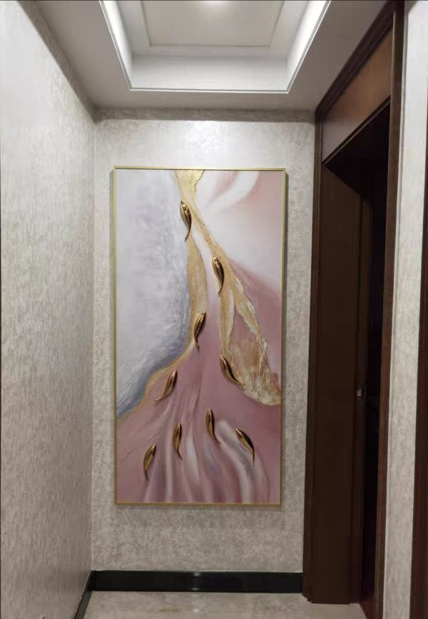 獨家手繪油畫現代絕美立體九如魚裝飾畫玄關客廳藝術掛畫 手繪油畫現代絕美九如魚裝飾畫玄關客廳藝術掛畫