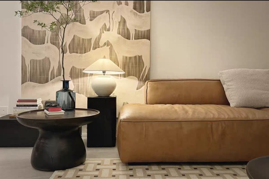 手繪油畫神夢之馬侘寂風客廳玄關裝飾畫無框畫 手繪油畫神夢之馬侘寂風客廳玄關裝飾畫無框畫