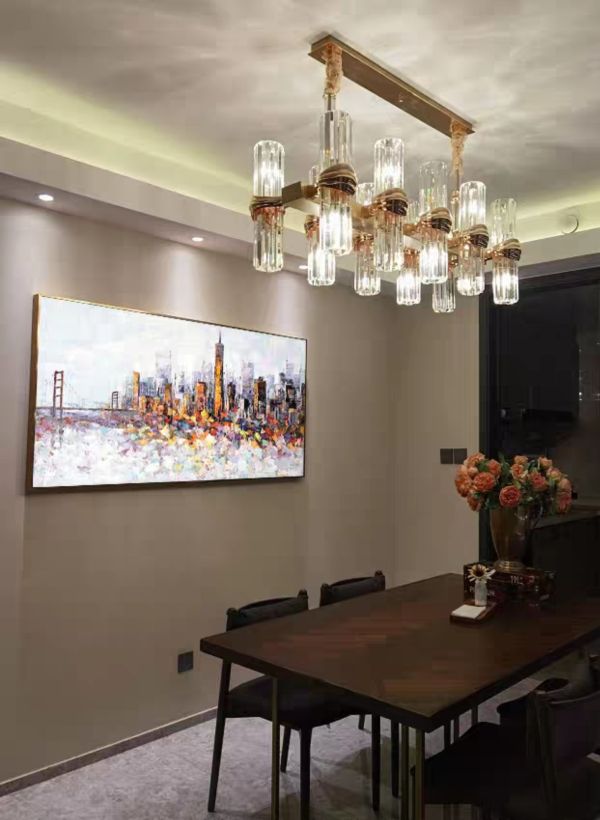 手繪油畫現代抽象城市大橋沙發牆裝飾畫設計師推薦掛畫 手繪油畫現代抽象城市裝飾畫沙發牆藝術掛畫設計師推薦