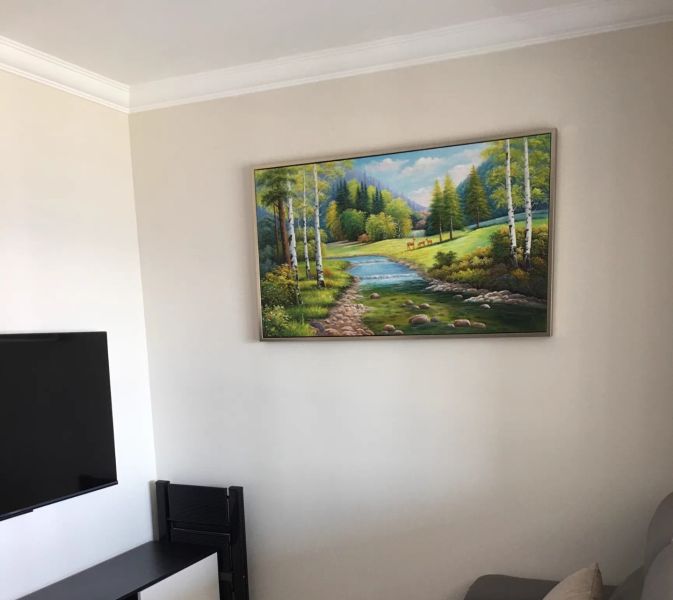 手繪油畫歐式風景青山綠水裝飾畫客廳沙發牆藝術掛畫 手繪油畫歐式風景青山綠水裝飾畫客廳沙發牆藝術掛畫