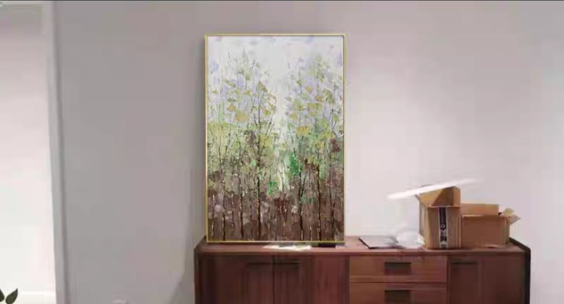 手繪油畫北歐沉靜綠林客廳書房裝飾畫設計師最愛 手繪油畫沉靜綠林客廳書房綠植宅裝飾畫設計師最愛