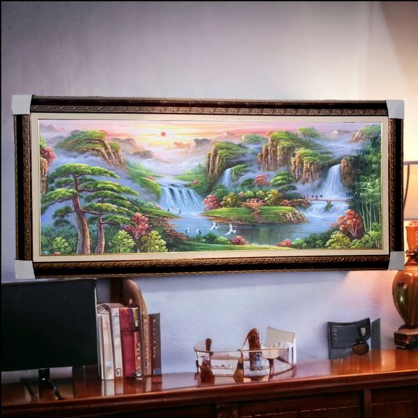 手繪油畫八方聚財聚寶盆開運招財風水畫裝飾畫買畫首選 手繪油畫八方聚財聚寶盆開運招財風水畫裝飾畫買畫首選