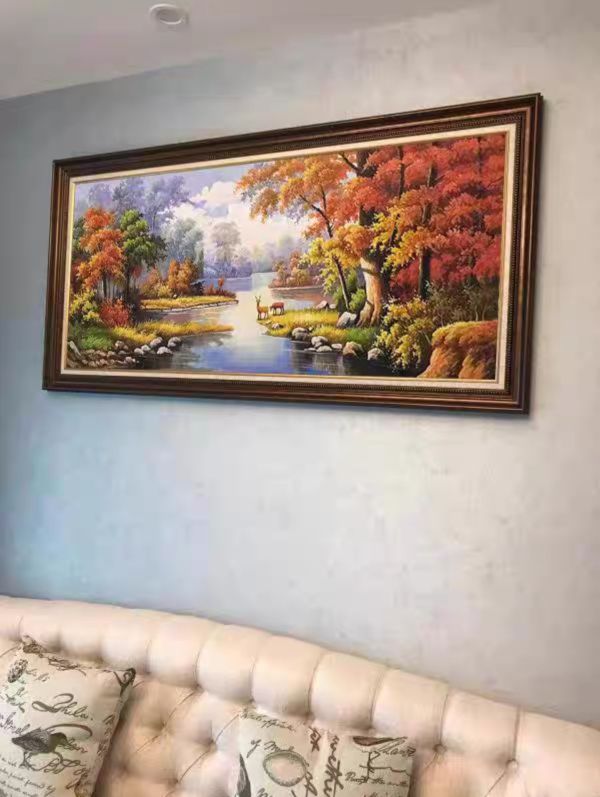 手繪油畫歐式古典風景高檔細緻裝飾畫客廳沙發牆藝術掛畫 手繪油畫歐式風景高檔細緻裝飾畫客廳沙發牆藝術掛畫