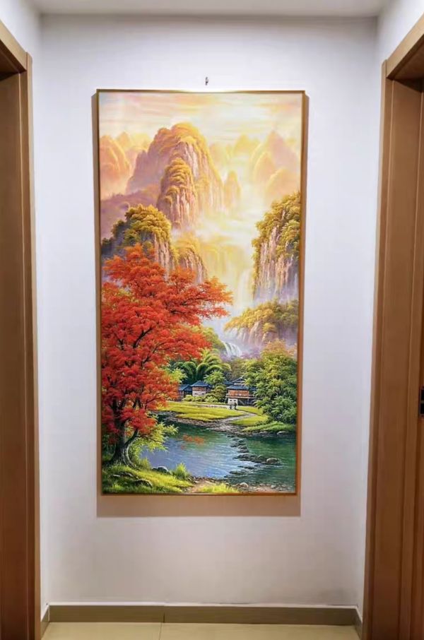 手繪油畫高訂款招財鴻運當頭風水山水畫玄關辦公室財位必備掛畫四十年畫廊老店經營品質保證 手繪油畫高訂款招財鴻運當頭風水山水畫玄關辦公室財位必備掛畫四十年畫廊老店經營品質保證