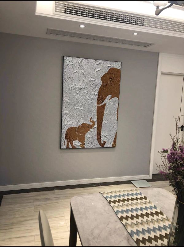 純手繪油畫《守護》現代厚油立體油畫大象客廳玄關裝飾畫掛畫無框畫 純手繪油畫《守護》現代厚油立體油畫大象客廳玄關裝飾畫掛畫無框畫