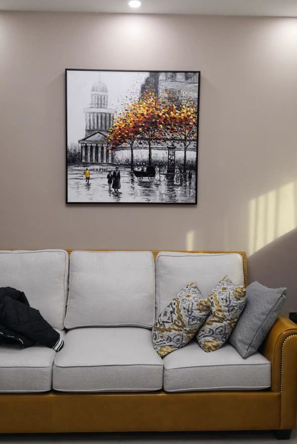 手繪油畫巴黎街景時髦裝飾畫客廳玄關藝術掛畫 手繪油畫巴黎街景時髦裝飾畫客廳玄關藝術掛畫